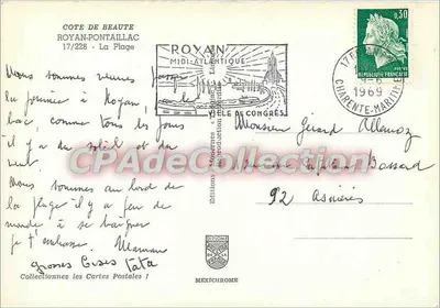 Brzeg Piękności — Royan — Plaża — Wydawnictwo Diplôme de la Charente-Maritime, nr 17/228 — Rewers