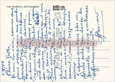 Biarritz — vue aérienne — éditions Lavieille, n°1148 — Verso