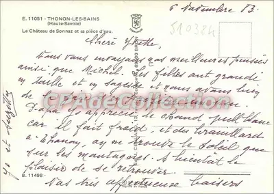 O Castelo de Sonnaz — Thonon-les-Bains — Edições Céramique — Verso
