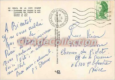 Côte d'Azur w nocy — Nice, Monaco, Menton — Wydawnictwo Y.P.A. 101 — Rewers