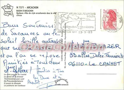 Villasy w Arcachon — Wydawca Elcé, nr 7571 — Rewers
