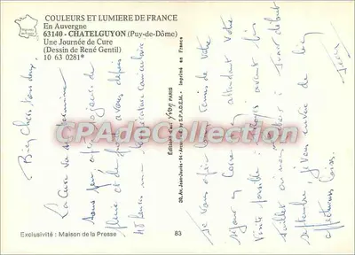 Una giornata di cura a Châtelguyon — disegno di René Gentil — edizioni S.P.A.D.E.M. n°83 — Verso