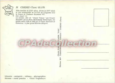 Cordes-sur-Tarn — cidade fortificada do século XIII — edição YAN — Verso