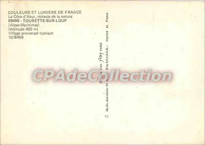 Tourette-sur-Loup — Aldeia provençal típica — Edições d'art Yvon, Paris — Verso