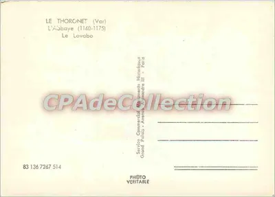 A Abadia de L'Abbaye (1160-1175) — Le Thoronet (Var) — Service Commercial Monuments Historiques Alexandre III - Paris — Verso