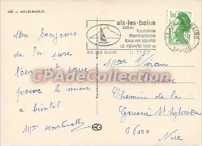 Aix-les-Bains — playa y montañas — AD2 — Aix-les-Bains-73 — Reverso