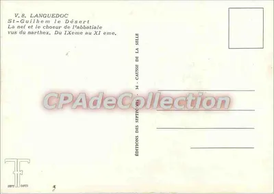 St-Guilhem le Désert — Nef i chórek klasztoru — Éditions de la Selle — Rewers