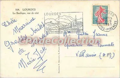 Lourdes — A Basílica vista de lado — Edição Ed Lux — Verso