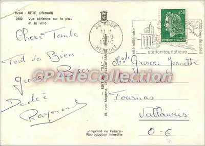 Sete (Hérault) — widok z lotu nad portem i miastem — Wydawnictwo 'S.L.' — Rewers