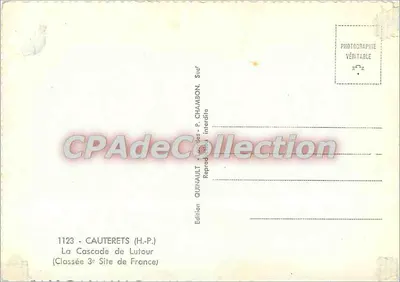 La Cascade de Lutour — Cauterets (H.-P.) — Wydawnictwo Quinault, n°1123 — Rewers