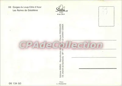 De Ruïnes van Gréolières — Grotten van Loup-Côte d'Azur — Edities SIMBA — Achterkant