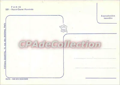 パリのノートルダム寺院 — 照明された — Éditions IRIS - MEXICHROME — 裏面