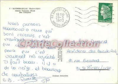 Savines-le-Lac — Centrum Wypoczynku CCAS — Les Éditions de l'Image — Rewers