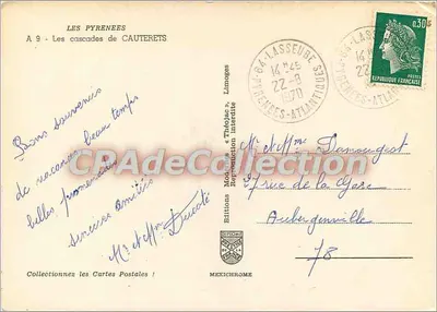 Wodospady Cauterets — Wydawnictwo Méxichrome, seria A 9 — Rewers