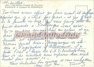 Gordes e a abadia de Sénanque — Éditions de Provence, n° 4603 — Verso