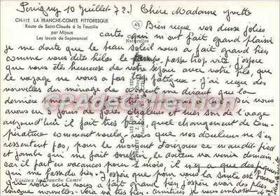 Carretera de Saint-Claude a la Faucille — Los curvas de Septmoncel — Ediciones Les Ardennes — Reverso