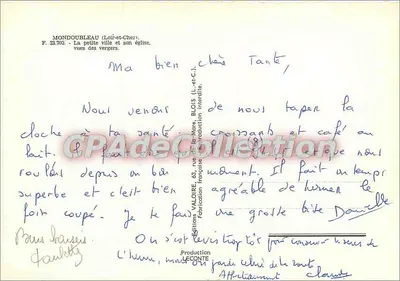 Mondoubleau (Loir-et-Cher) — Małe miasto i jego kościoł, widoki z sadów — Wydawnictwo Valoire, P. 23.702 — Rewers