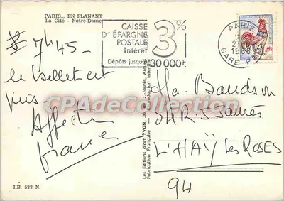 Parijs — La Cité - Notre-Dame — Flion — Achterkant