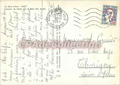 Côte d'Azur - Nice - Baai van de Engelen — Zonsondergang — Edities Mar, n°980 — Achterkant