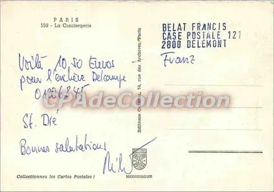Parigi - La Conciergerie — Editore IRIS, n° 559 — Verso