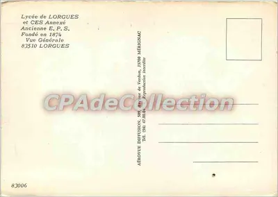 Liceu de LORGUES e CES Anexo — Antiga E.P.S. — Aérovie Diffusion, 33700 Mérignac — Verso
