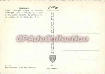 Auvergne — Girls and boys from the rural bourgeoisie dancing « la Varsovienne » — Lumicap Editions — Back