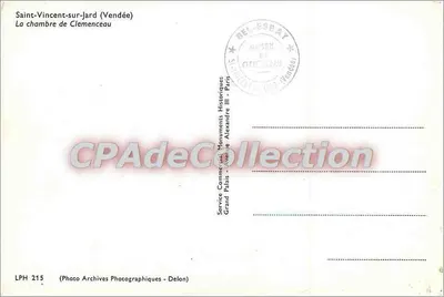 A câmara de Clemenceau — Saint-Vincent-sur-Jard (Vendée) — Arquivo Fotográfico Fotográfico - Delon, n° LPH 215 — Verso