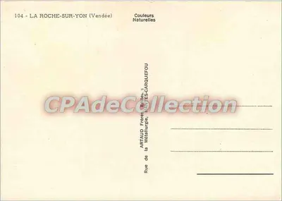 La Roche-sur-Yon — Vista panorâmica com estátua de Napoleão — Editor ARTAUD Frères, n°104 — Verso