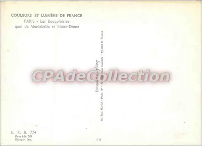 パリのノートルダム寺院 — モンテベロ・クワイから見た景色 — Éditions Paris - Les Bouquinistes — 裏面