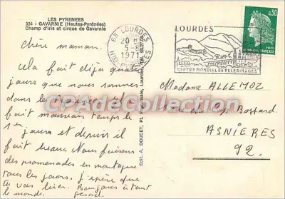 Campo de íris e circulo de Gavarnie — Os Pirineus — Edit. A. DOUCET, n°334 — Verso