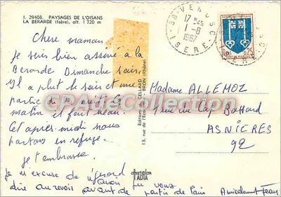 La BERARDE Alt. 1720m — paisagem alpina com aldeia, rio, tendas e flores — Éditions Cellaard — Verso