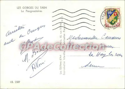 Les Gorges du Tarn — Le Pougnadoires — Les Éditions d'Art, I.B. 2589 — Verso