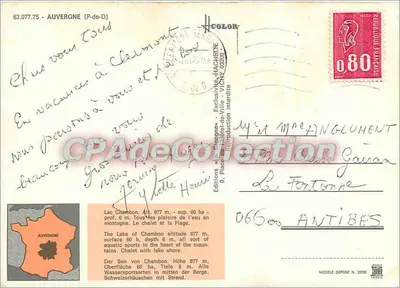 Jezioro Chambon — Auvergne — Wydawnictwo « Les Champs » — Rewers