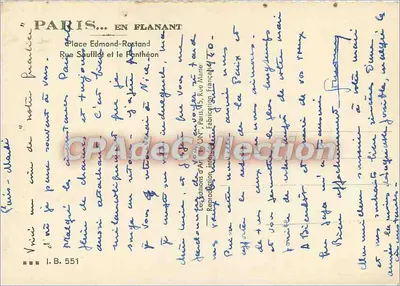 París — Plaza Edmond-Rostand y el Panteón — Ediciones d'Art CN, París — Reverso