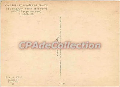 Menton — Stare miasto — Wydawnictwo Jean-Jaurès — Rewers