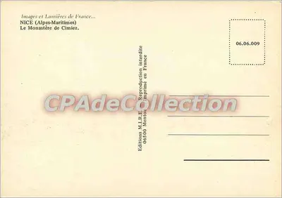 Il Monastero di Cimiez — Nizza (Alpi Marittime) — Edizioni M.L.R.E. — Verso
