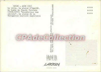 Agde — vista panoramica e monumenti — Editions Larrey — Verso