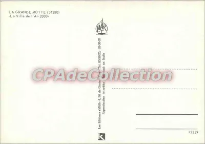 La Grande Motte — Vista panorâmica e paisagens — MAR Éditions, n°12239 — Verso