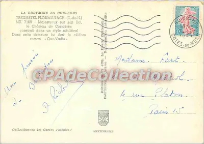 Tregastel-P loumanach — Zamek Costañères — Wydawnictwo Le Dant, Mexichrome, nr MX 7168 — Rewers