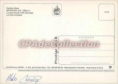 Briancón — O Ponte d'Asfeld — As Edições «MAR» — Verso
