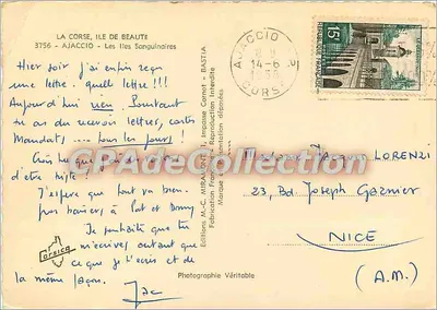 Ajaccio - Córsega. As Ilhas Sanguinárias — Edições M.-C. Miramonti — Verso