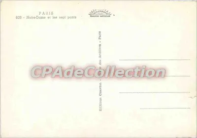 पेरिस - नोट्र-डेम और सात पुल — एडिशन्स चांतल, संख्या 609 — पीछे