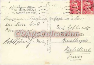 O Rocha da Virgem — Biarritz — Greff — Verso
