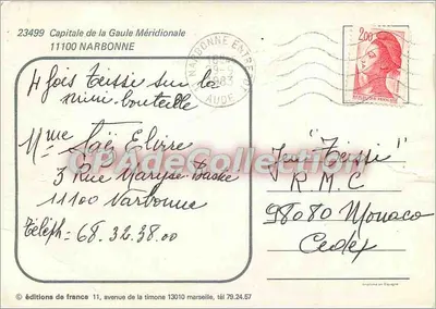 NARBONNE em Languedoc — éd. éditions de france, n° 23499 — Verso