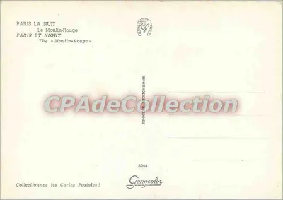 Paris - O Moulin-Rouge — editor Ganycolor, n° 3904 — Verso