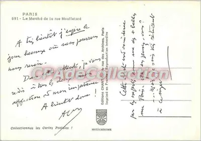 モーフェタール街の市場 — パリ — Éditions CHANTAL, パリ — 裏面