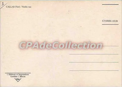 Callas (Var) - Velha rua — Éditions et Impressions Combier / Mâcon, série C3 83028-1-0128 — Verso