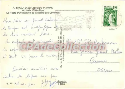 Saint-Agrève — Vista panorâmica — Éditions J. Céard — Verso