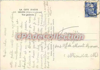 Grasse (Alpes-Maritimes) — Vista geral — Edição GREFF, Paris — Verso