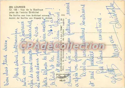 Lourdes — Bazylika Notre-Dame de Lourdes — widok z wejścia Świętego Michała — wydawca CIMY — Rewers